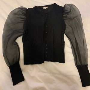 Mesh Sleeve Cardigan